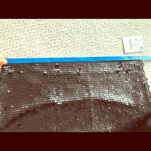 Zara Black Sequined Mini Skirt, Size M, NWT - Picture 6 of 8